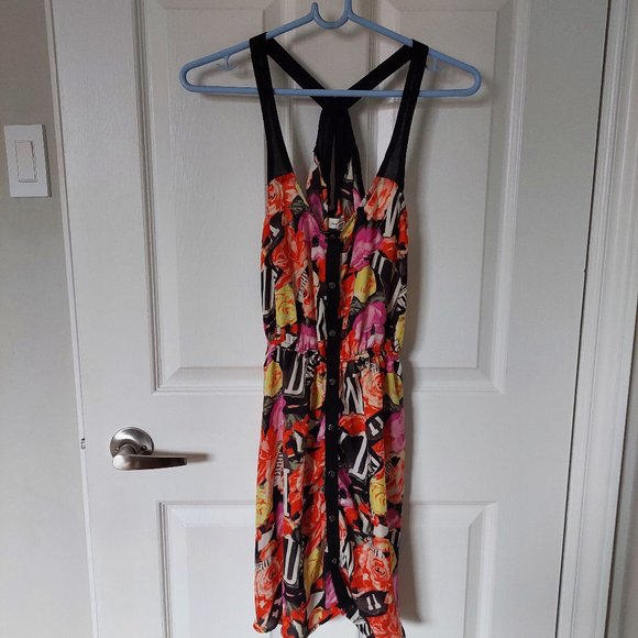 silence + noise Print Bra Dress With Cutout Back, Sz XS - Picture 1 of 8
